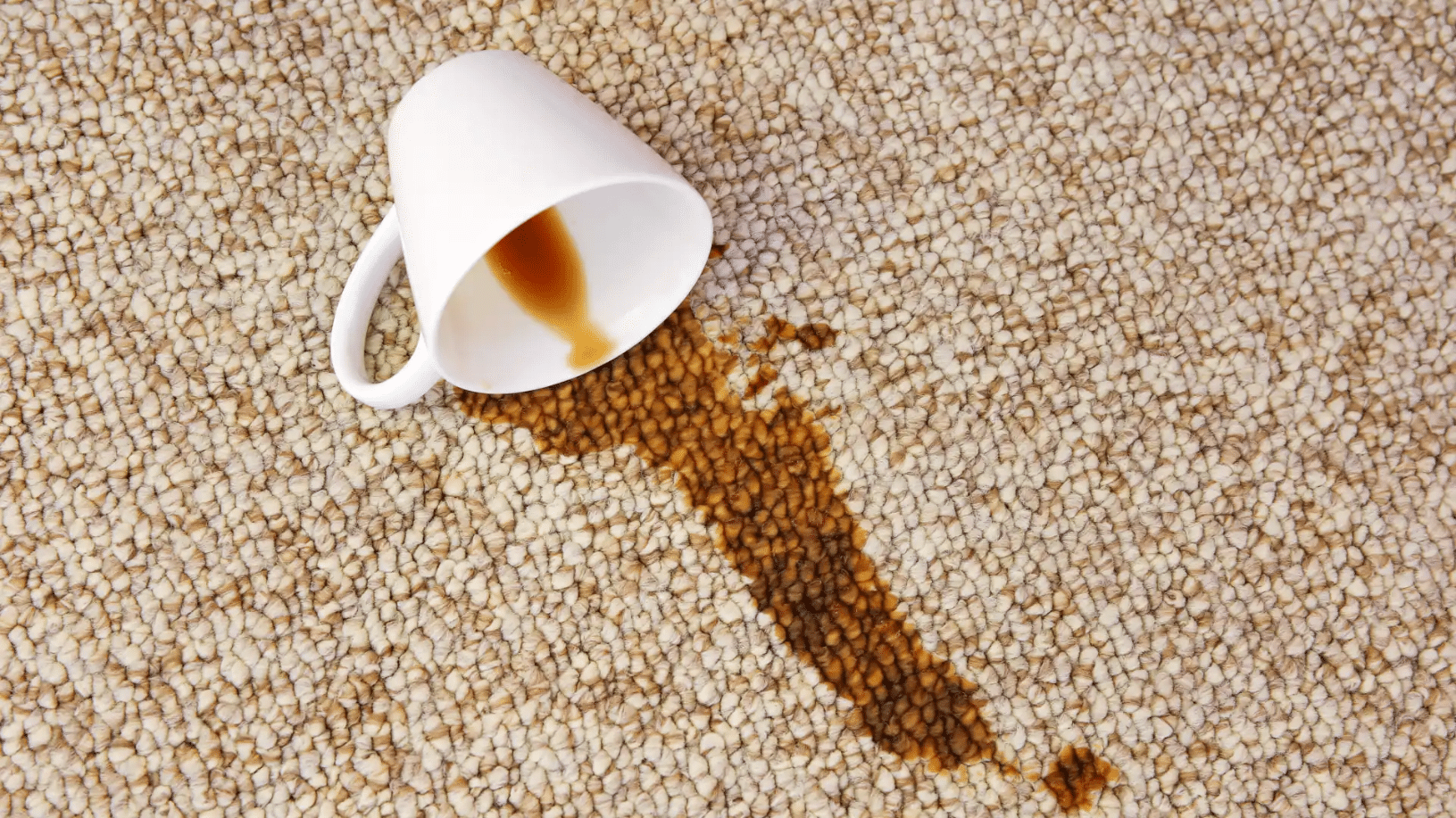 Coffee spill on office carpet